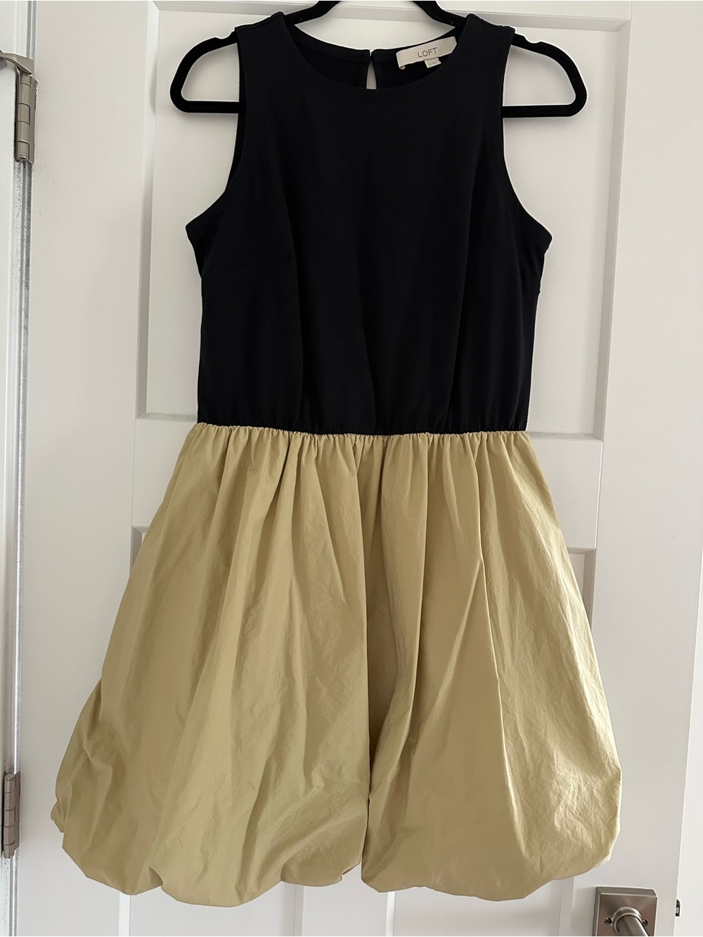 LOFT Black & Beige Two-Tone Sleeveless Party Dress